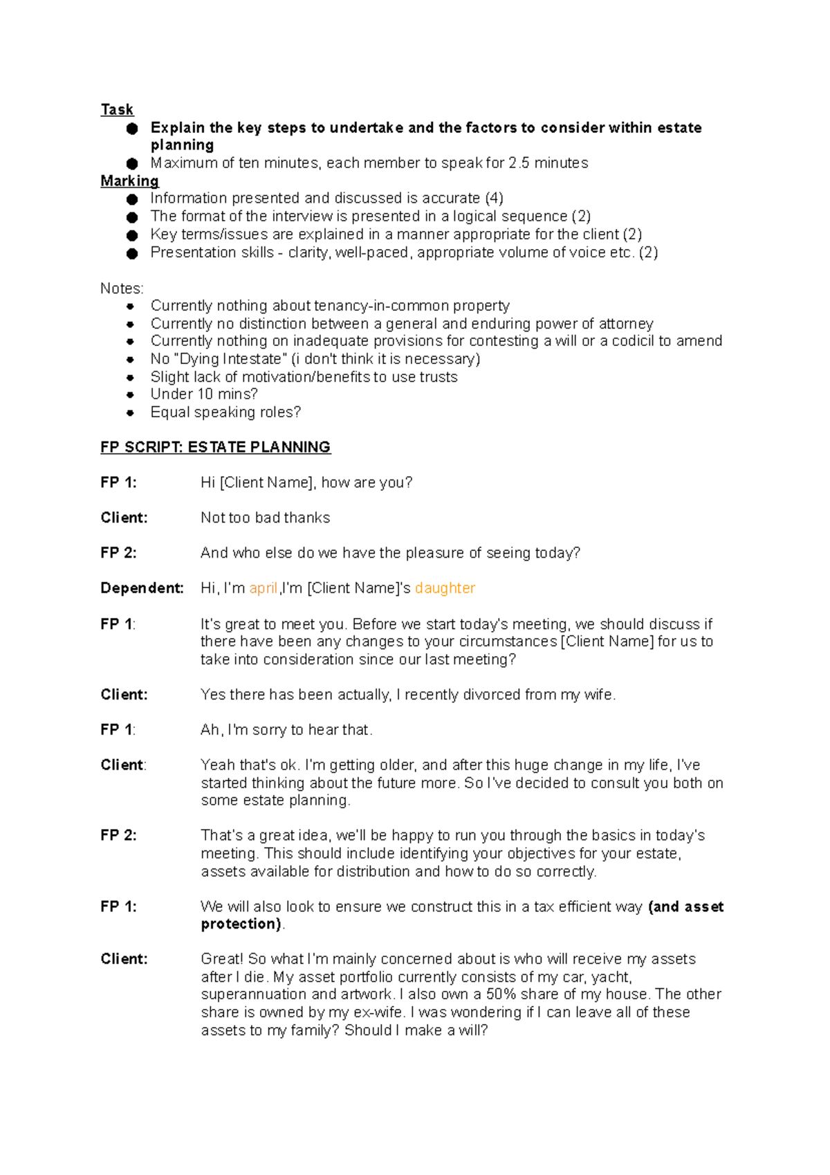 FP Script v - Task Explain the key steps to undertake and the factors ...