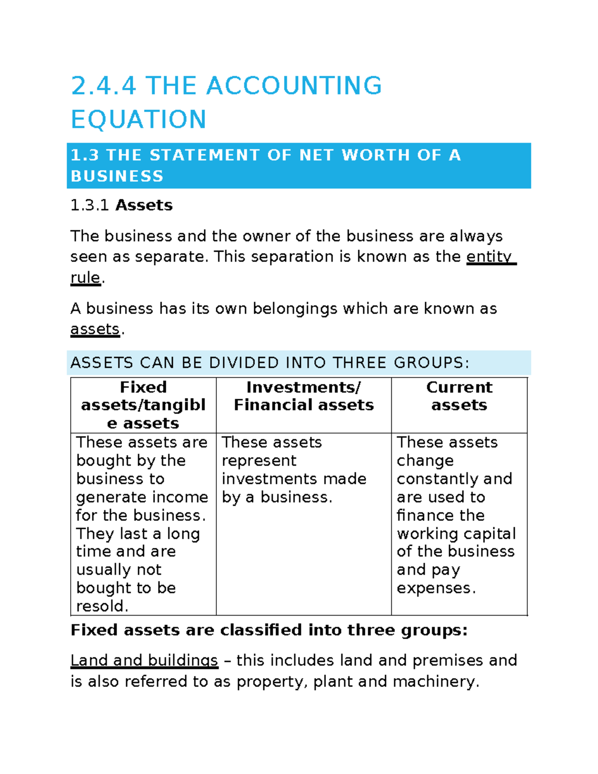 Accounting Equation Notes: Assets, Liabilities & Equity Overview 2.4.4 ...