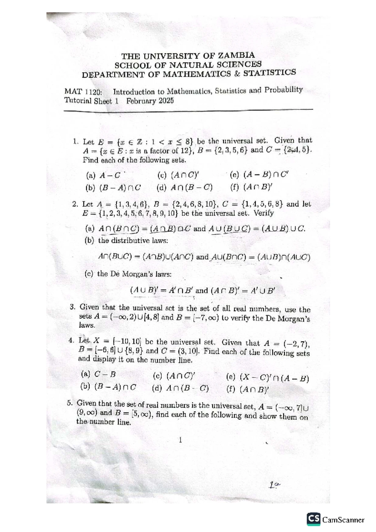MAT1120 2022 SUPPLEMENTARY EXAM - Introduction to Mathematics ...