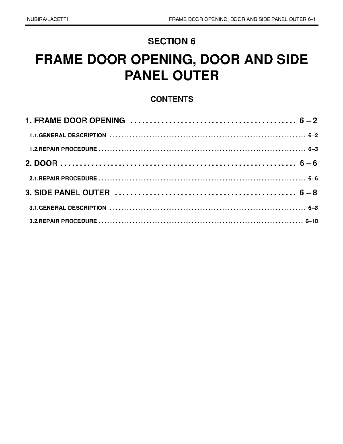 EN 4N 06 - Frame Door Opening and Side Panel Outer Repair Guide - Studocu