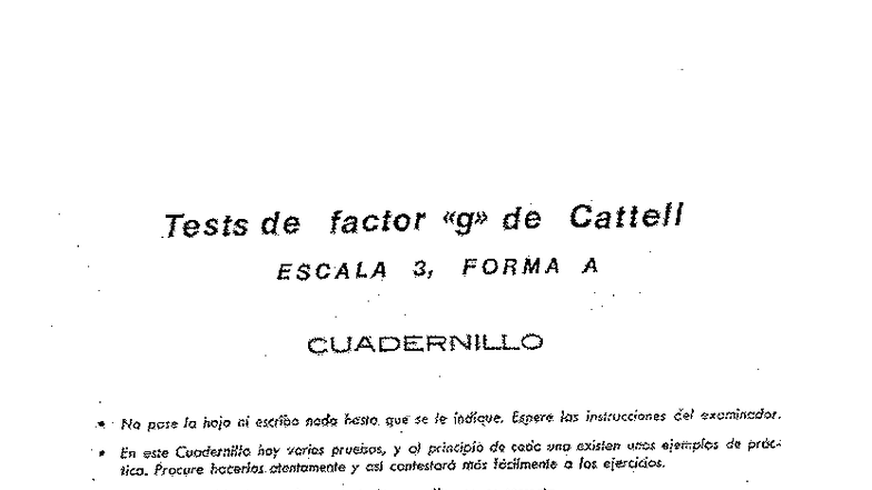 Respuestas del Cuadernillo de Tests de Factor de Cattell ESCALA 3 - Document Preview