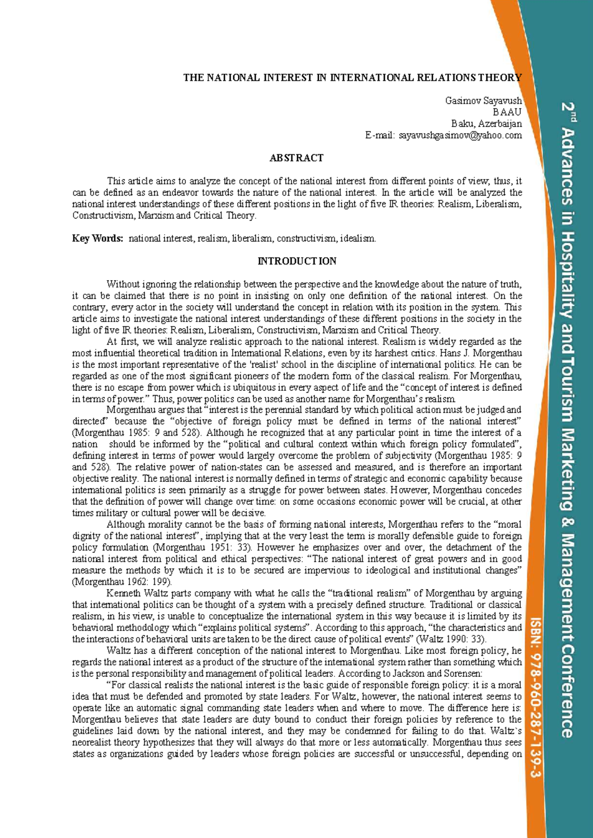 National Interests in IR Theories: Realism & Constructivism Analysis ...