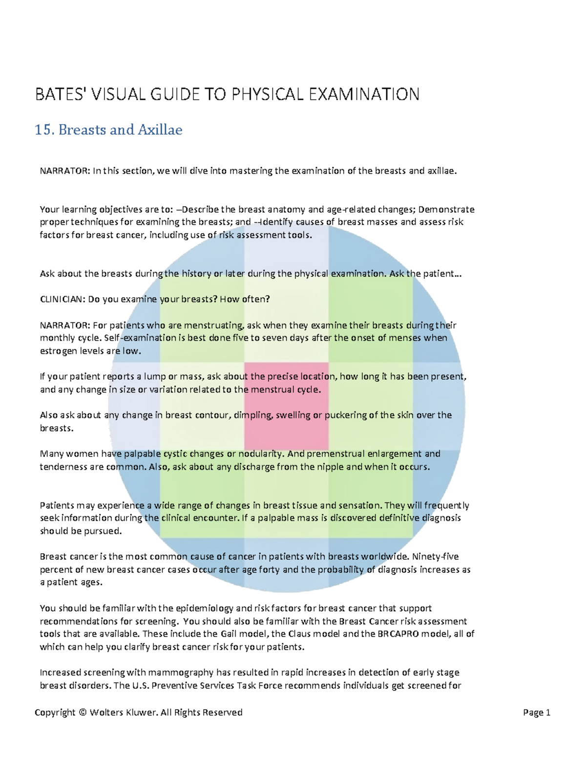 Bates' Visual Guide: Breast & Axilla Examination - Studocu