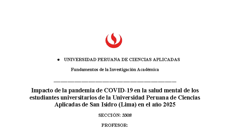 Impacto de la Pandemia en la Salud Mental de Estudiantes UPC 2025 - Studocu