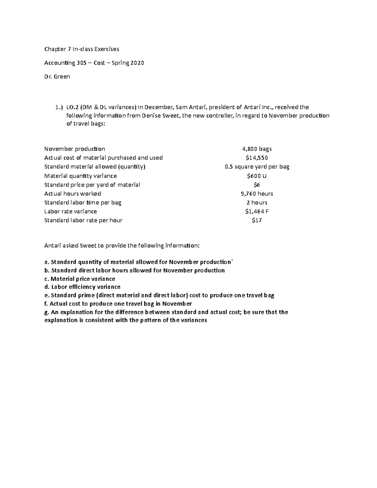 Chapter 7 In-class Exercises - Chapter 7 In-class Exercises Accounting ...
