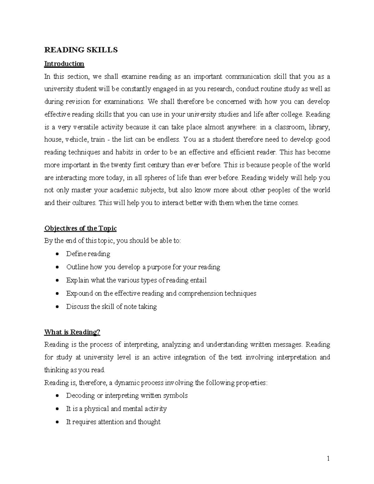 Effective Reading Skills Development for University Students - Studocu