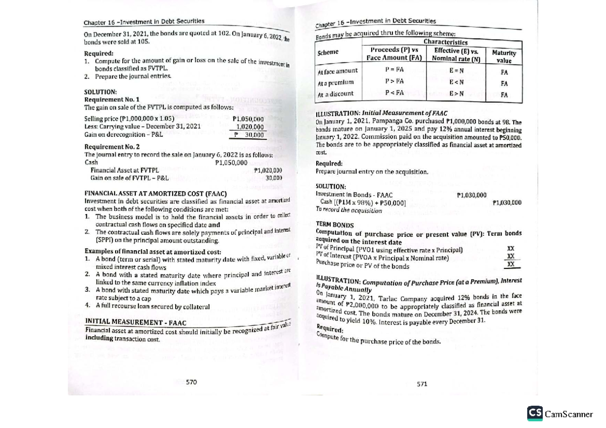 Chapter 16: Debt Securities Analysis and Journal Entries (CS) - Studocu