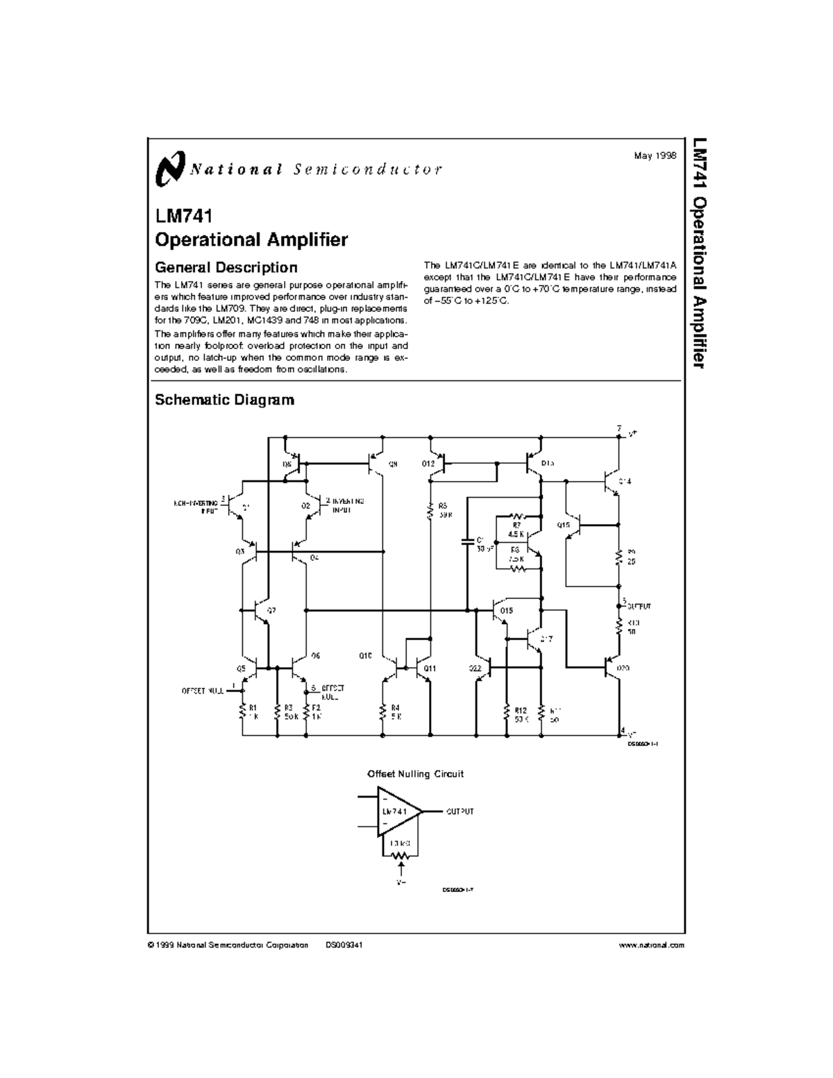 LM741 - They are direct, plug-in replacements for the 709C, LM201 ...