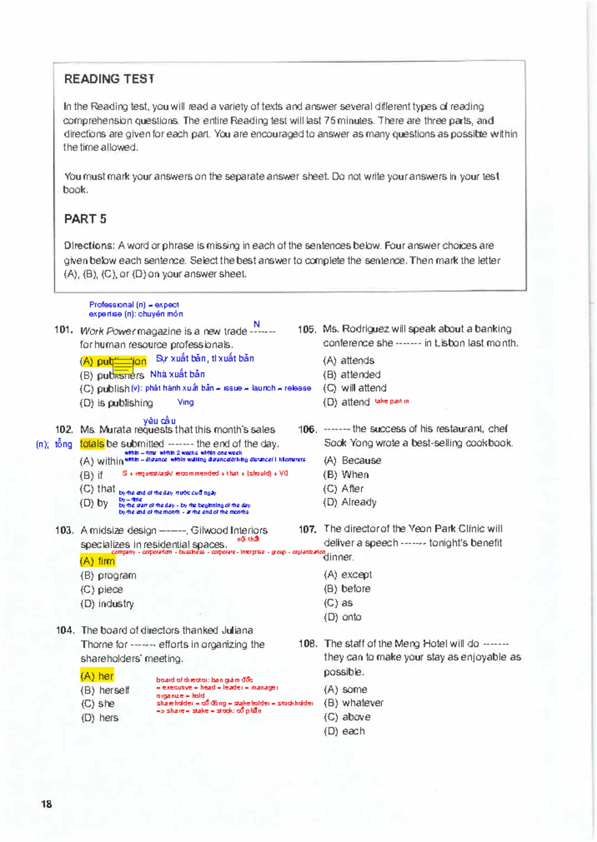 TOEIC Writing Test - Practice for Part 1 & 3 - Studocu