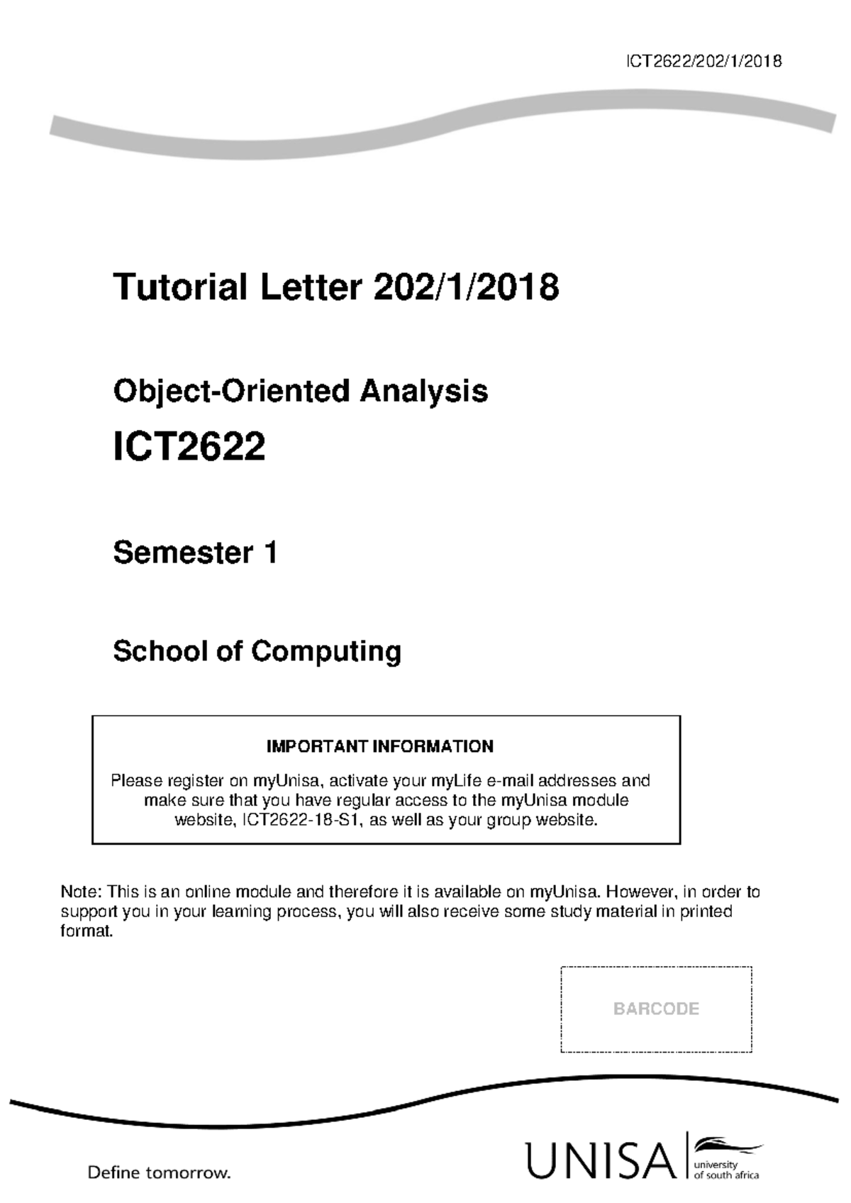 ICT2622 Semester 1 2018 Assignment 1 Solutions Analysis - Studocu