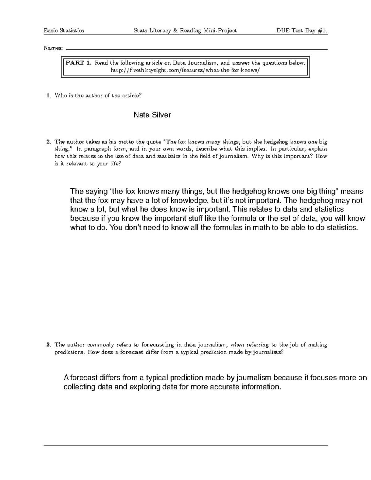 Basic Stats Literacy Mini Project #1: Insights on Data Journalism and ...