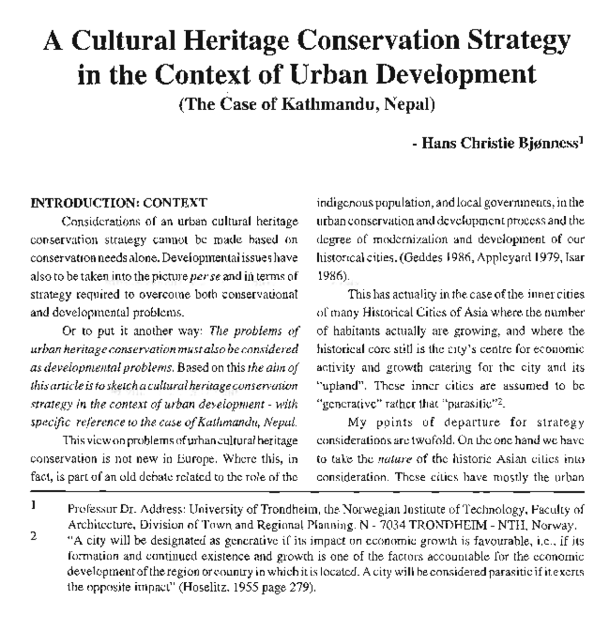 Cultural Heritage Conservation Strategy for Urban Development in ...