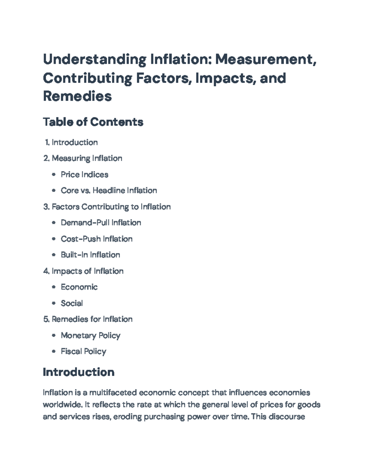 Understanding Inflation: Measurement, Factors, Impacts & Remedies ...