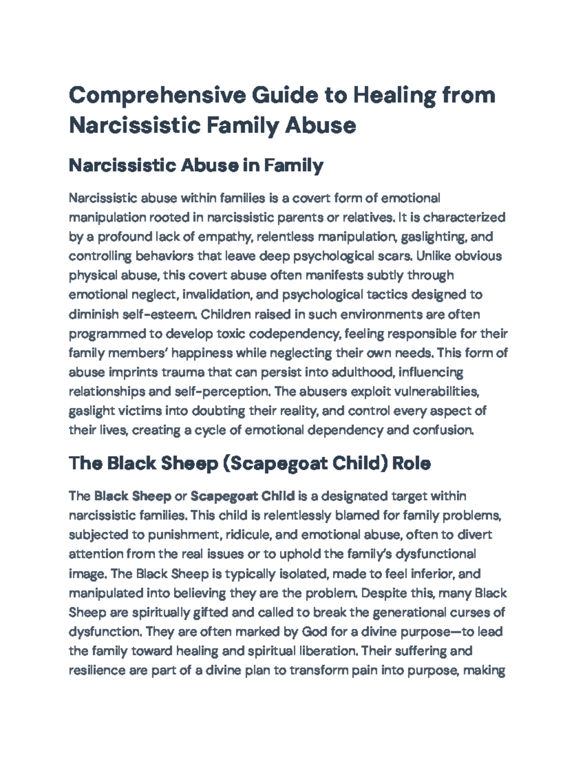 Healing from Narcissistic Family Abuse: A Comprehensive Guide - Studocu
