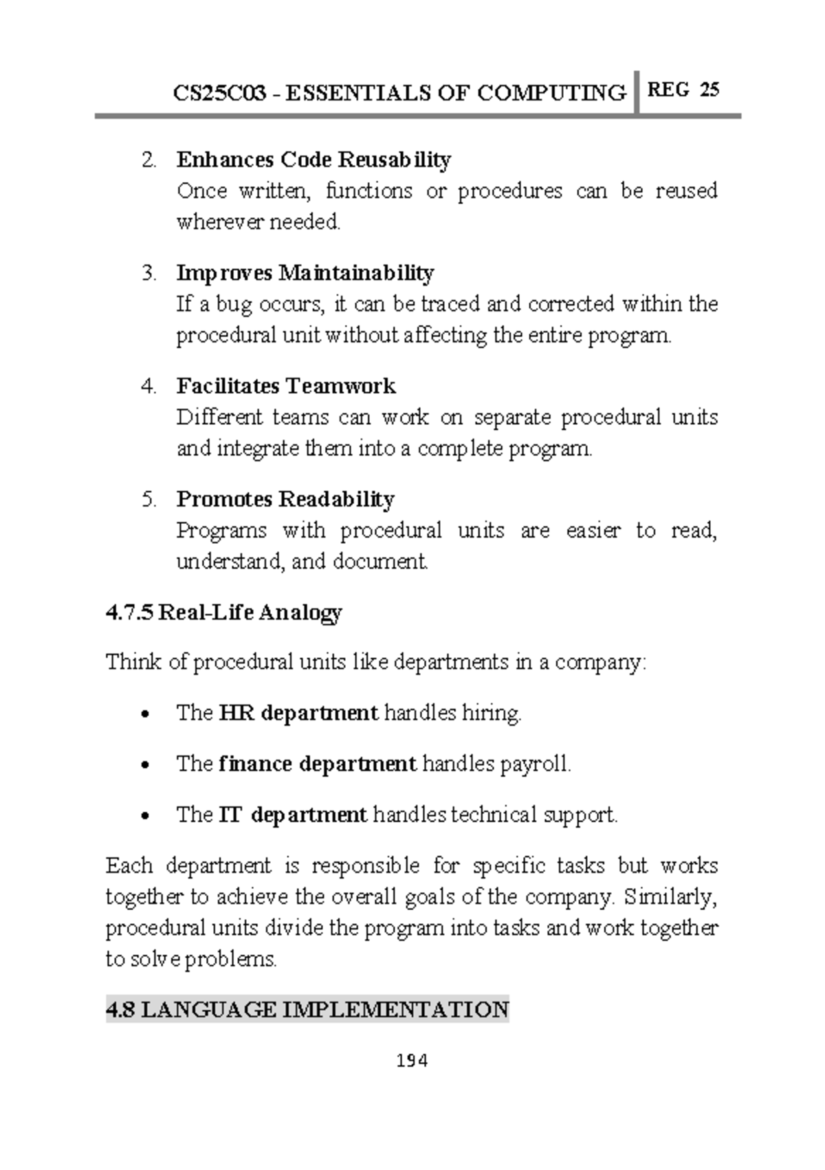 CS25C03 ESSENTIALS OF COMPUTING REG 25 - Unit 5 EOC Notes - Studocu