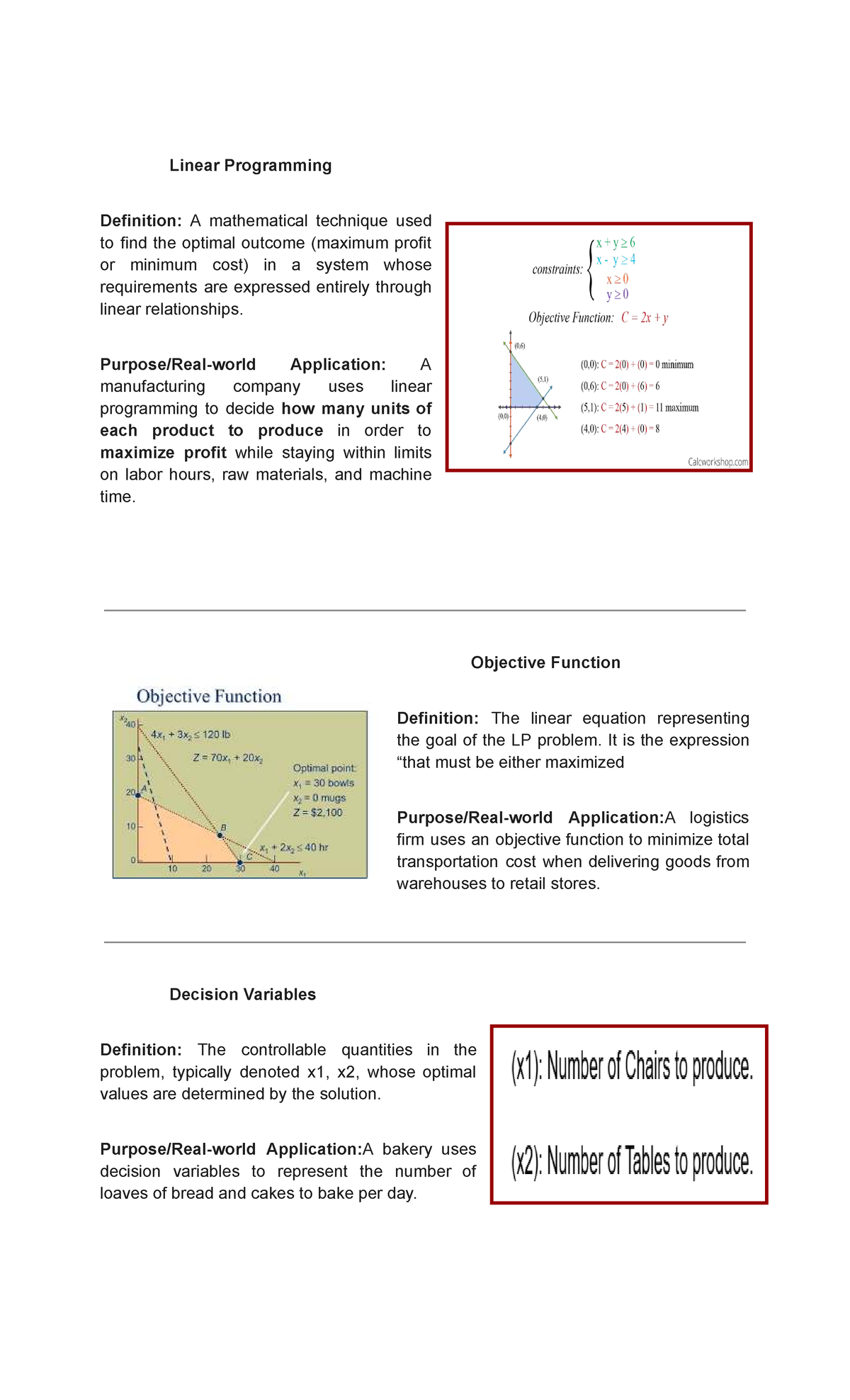 Linear Programming (LP) - Summary Notes and Applications - Studocu