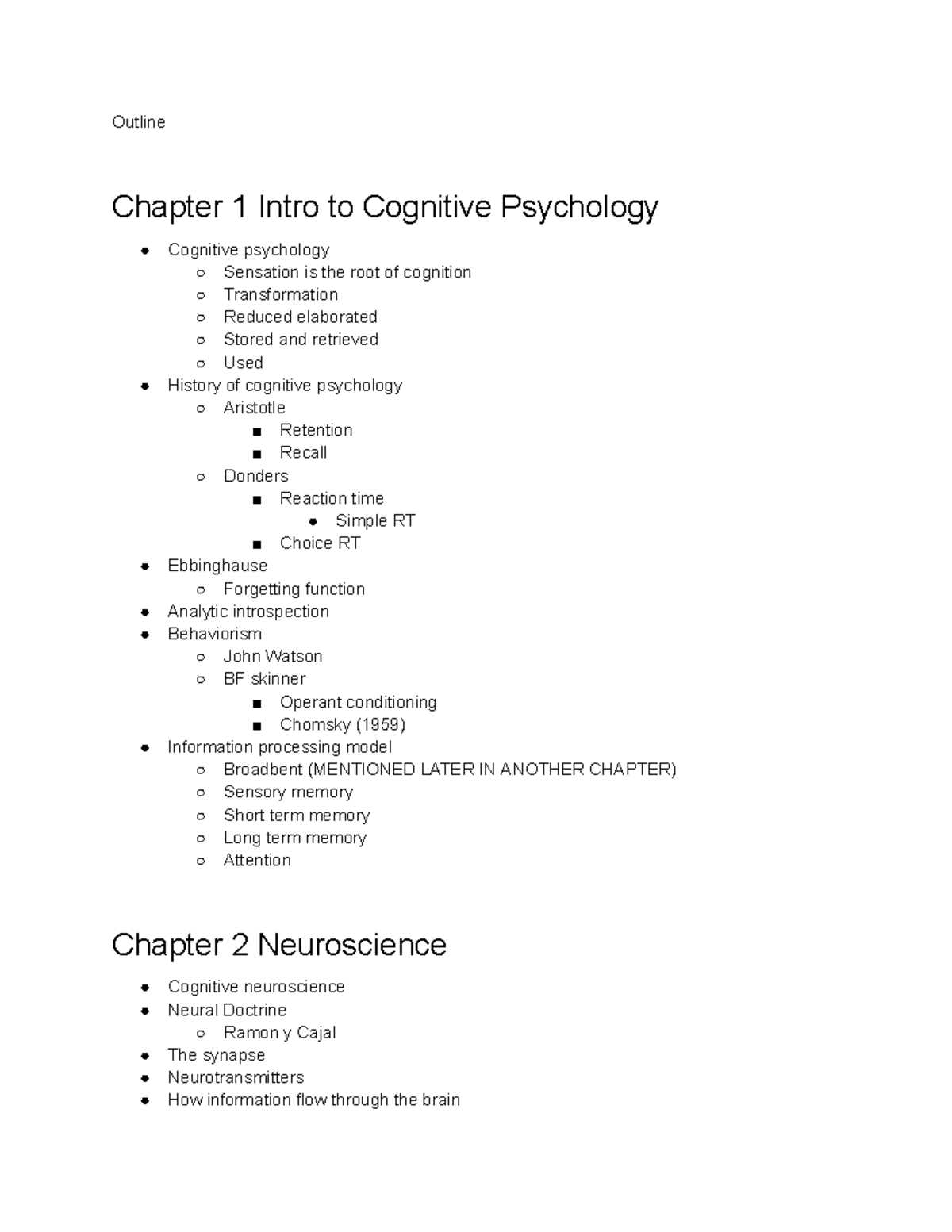 Midterm#1 - Outline of only Vocab for Exam#1 - Outline Chapter 1 Intro ...