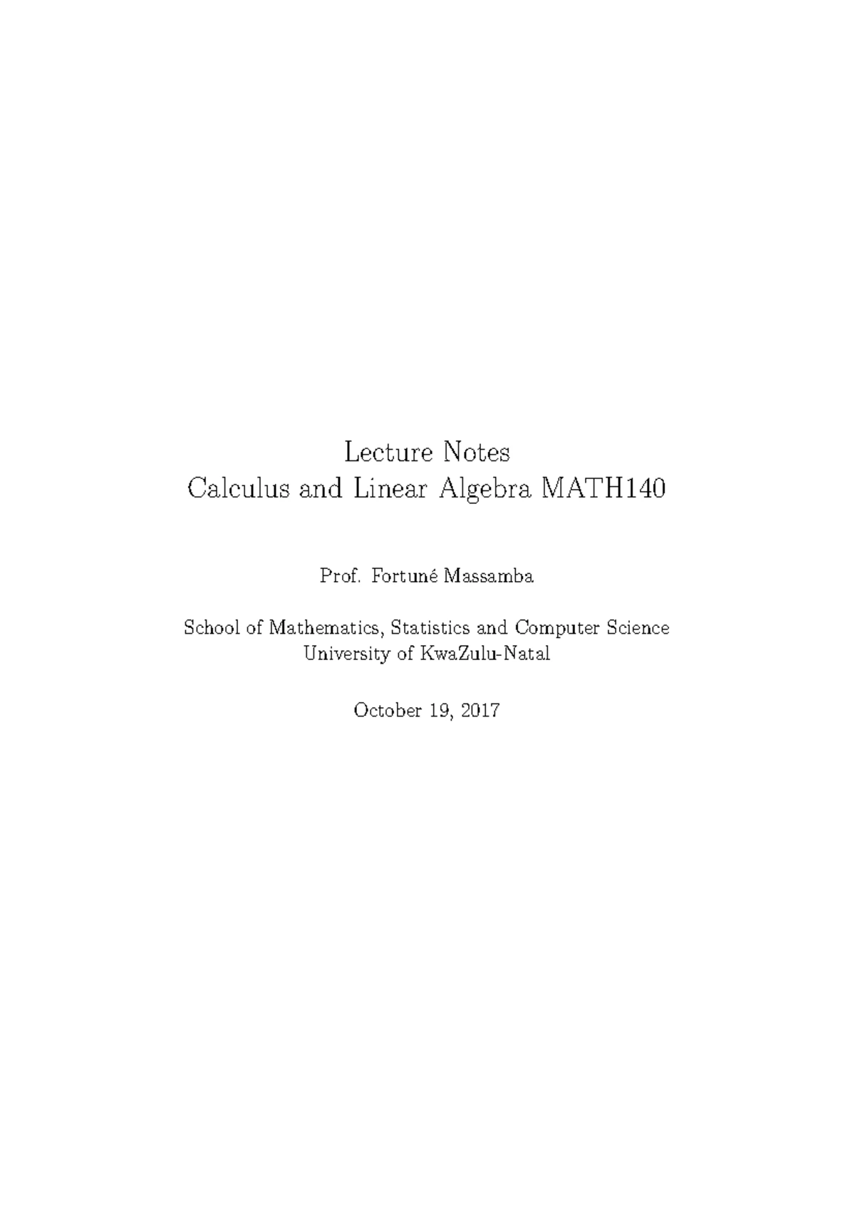 MATH140 Calculus & Linear Algebra Test 1 Paper - March 2024 - Studocu