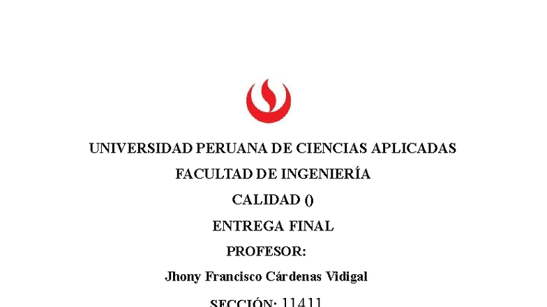 Calidad Cofesa - tbbbbb - UNIVERSIDAD PERUANA DE CIENCIAS APLICADAS ...