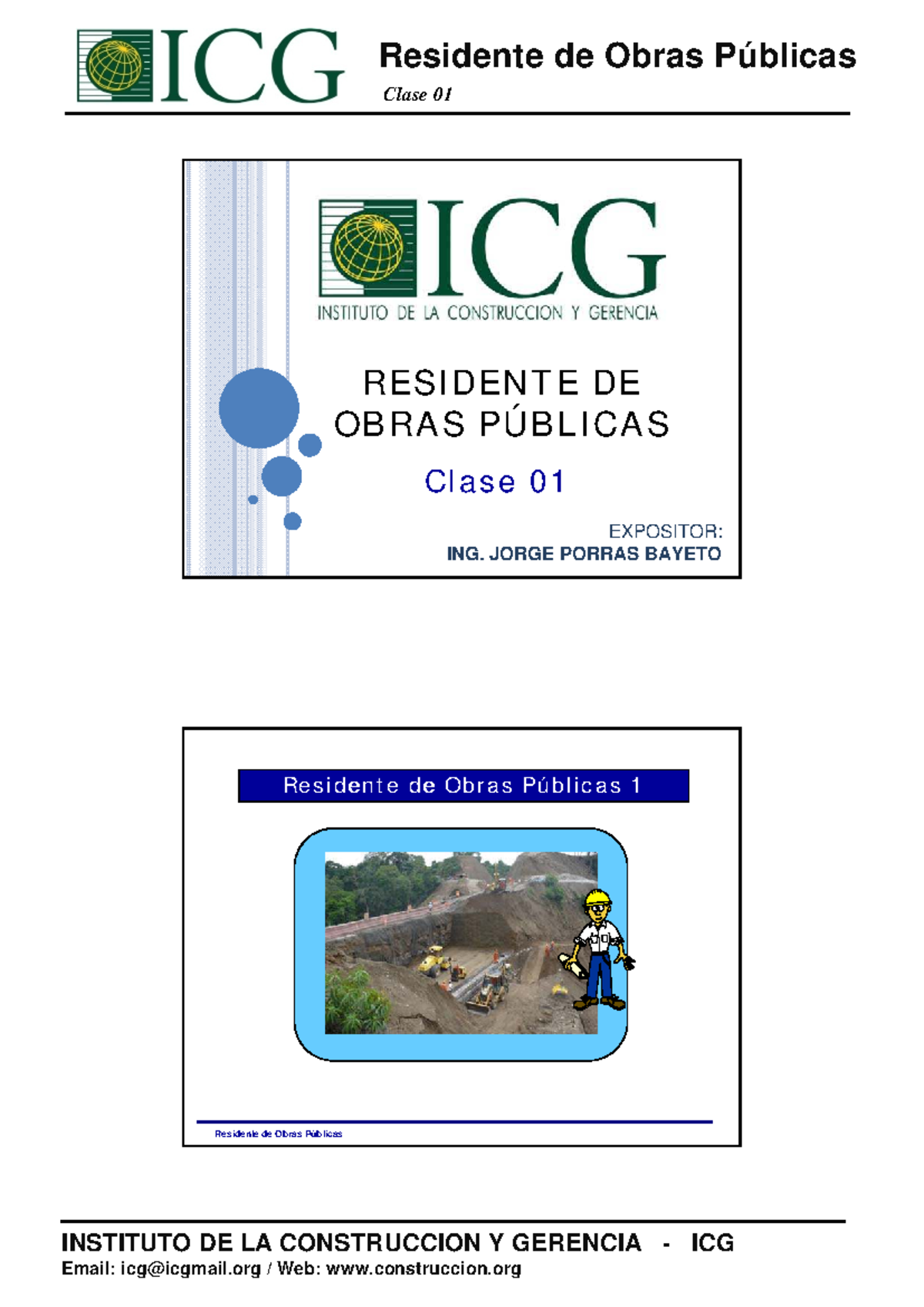 Residente de Obras Públicas Clase 01: Conceptos y Normativa Esencial ...