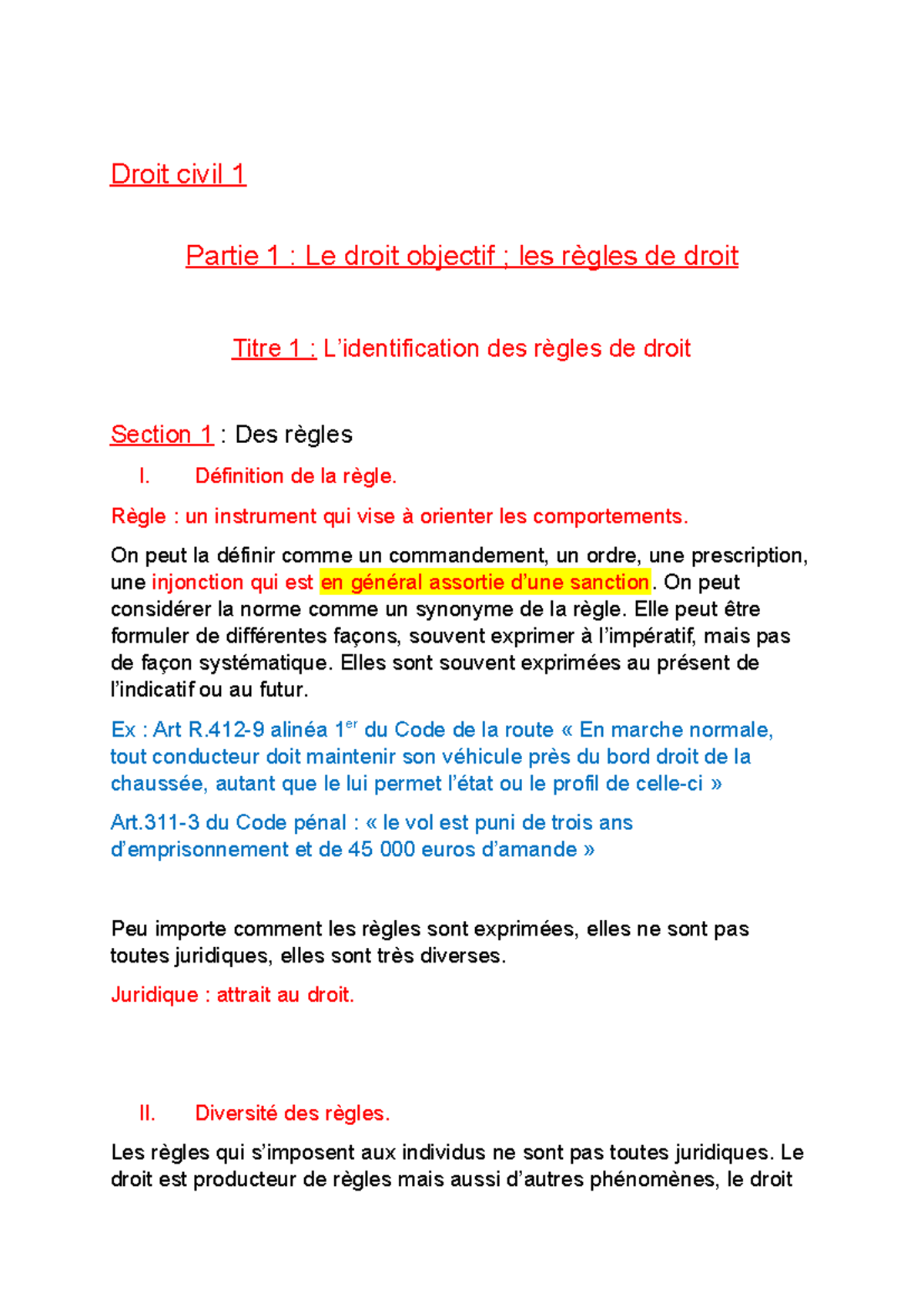Titre 1 - l'identification des règles de droit - Droit civil 1 Partie 1 ...