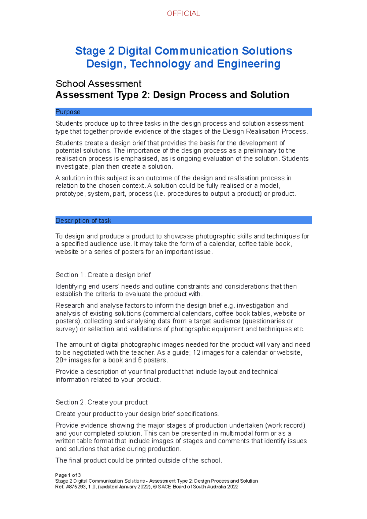 Stage 2 Design Process & Solution - Task 2 Overview (LAP-01) - Studocu