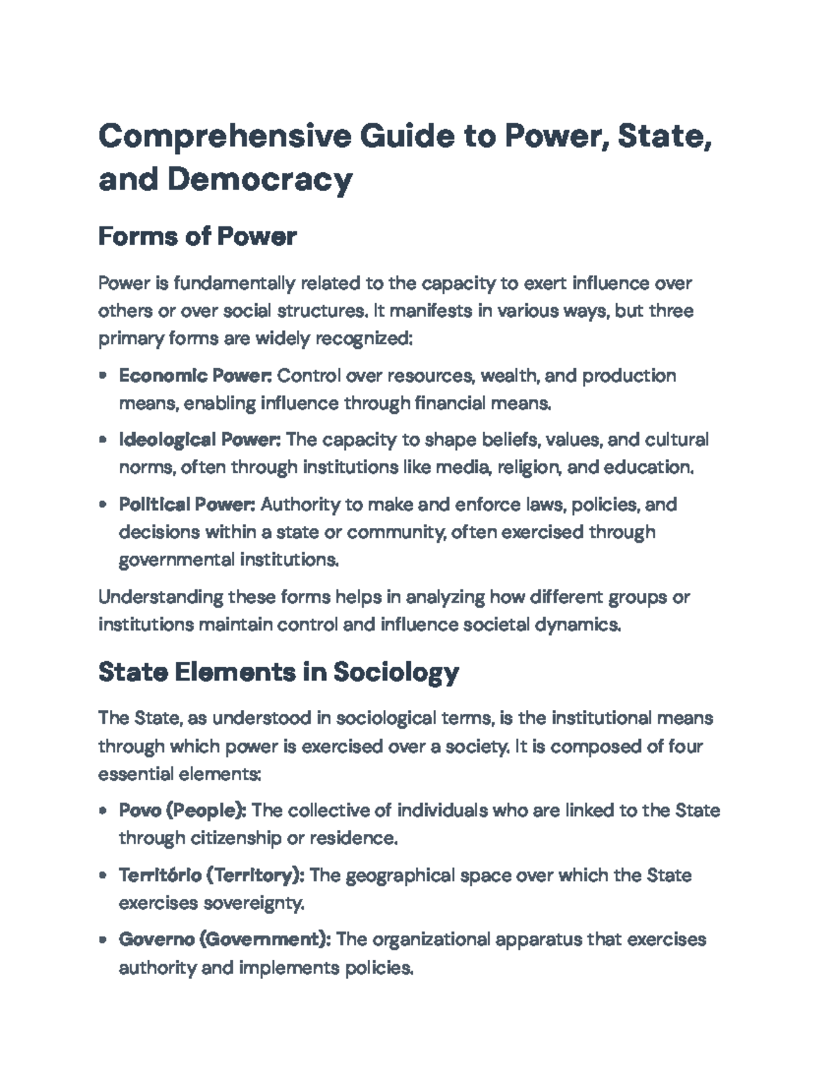 Comprehensive Guide to Political Theories and State Dynamics (POL 101 ...