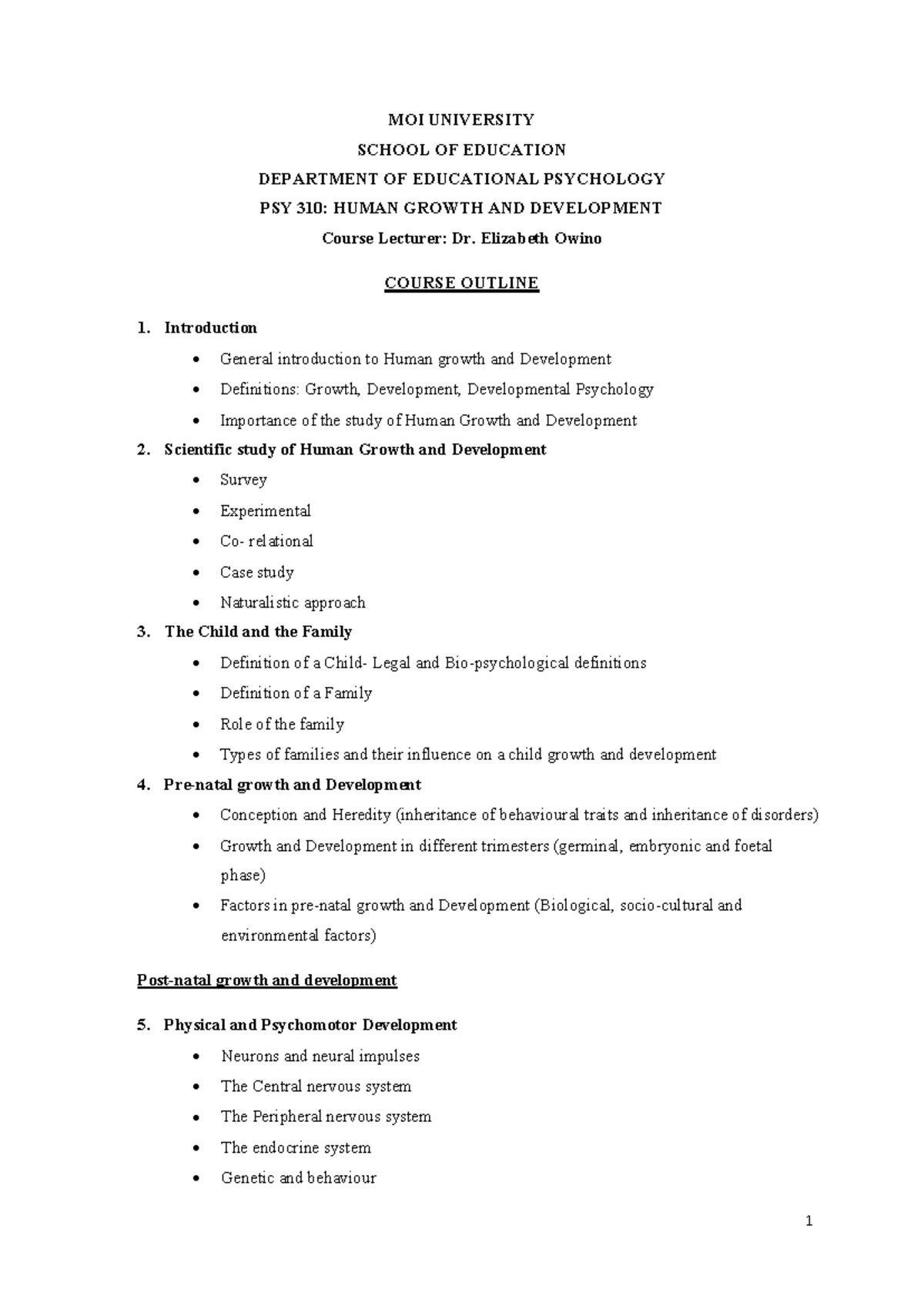 PSY 310: Comprehensive Notes on Human Growth and Development - Studocu