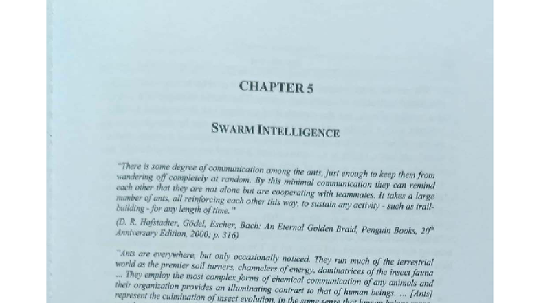 CHAPTER 5: SWARM INTELLIGENCE IN ANTS - NIC NOTES - Studocu
