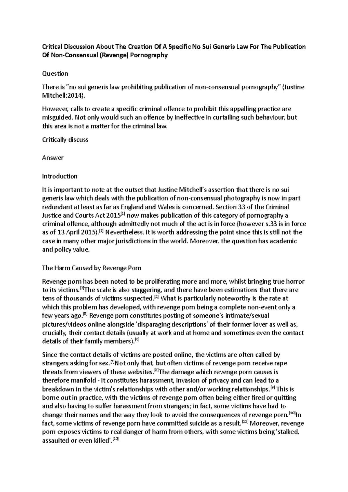 Musoni 2019 the criminalization of revenge porn in south africa - 61 THE  CRIMINALISATION OF “REVENGE - Studocu