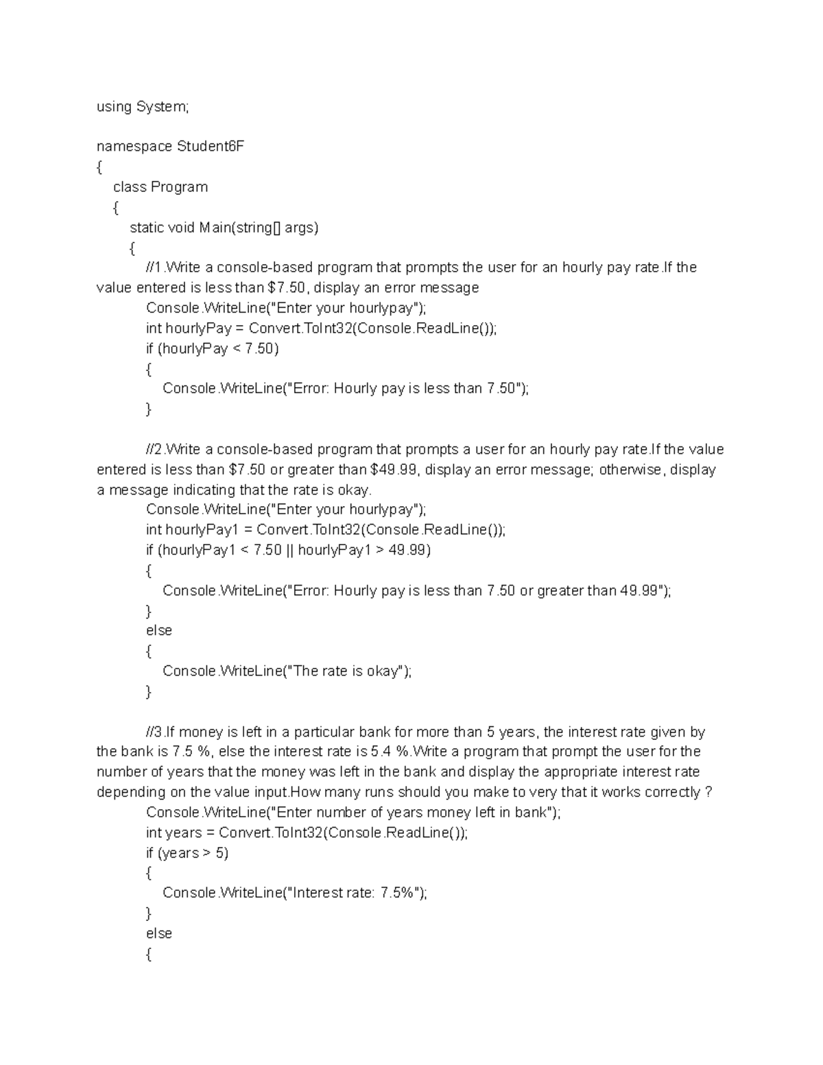 Assignment 3 - Programming 1 (Comm-100) Console Programs Guide - Studocu