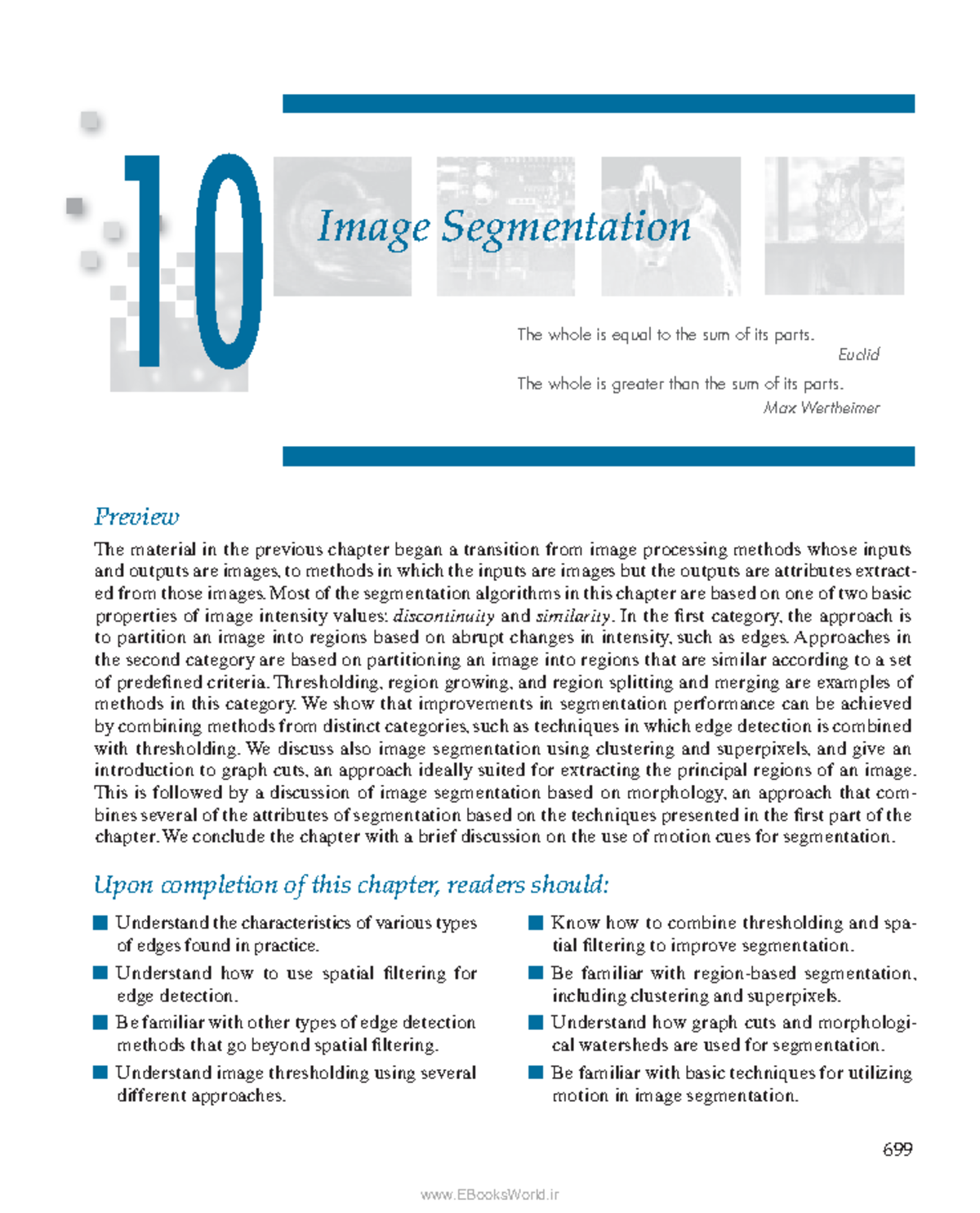 Chapter-10 image segmentation - 699 10 Image Segmentation Preview The ...