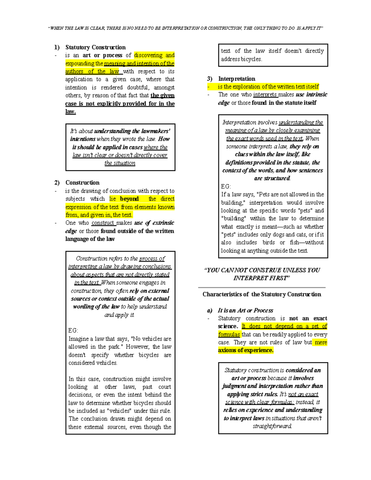 Statutory Construction: Understanding Legislative Intent and ...