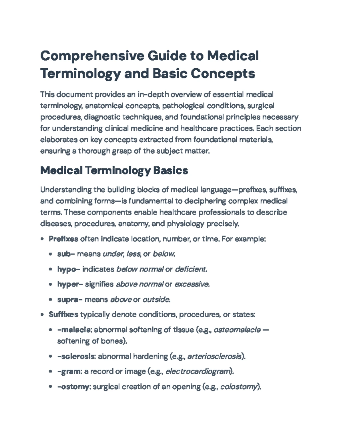 Ch 1 & 2 Medical Terminology Study Guide for Health Course - Studocu