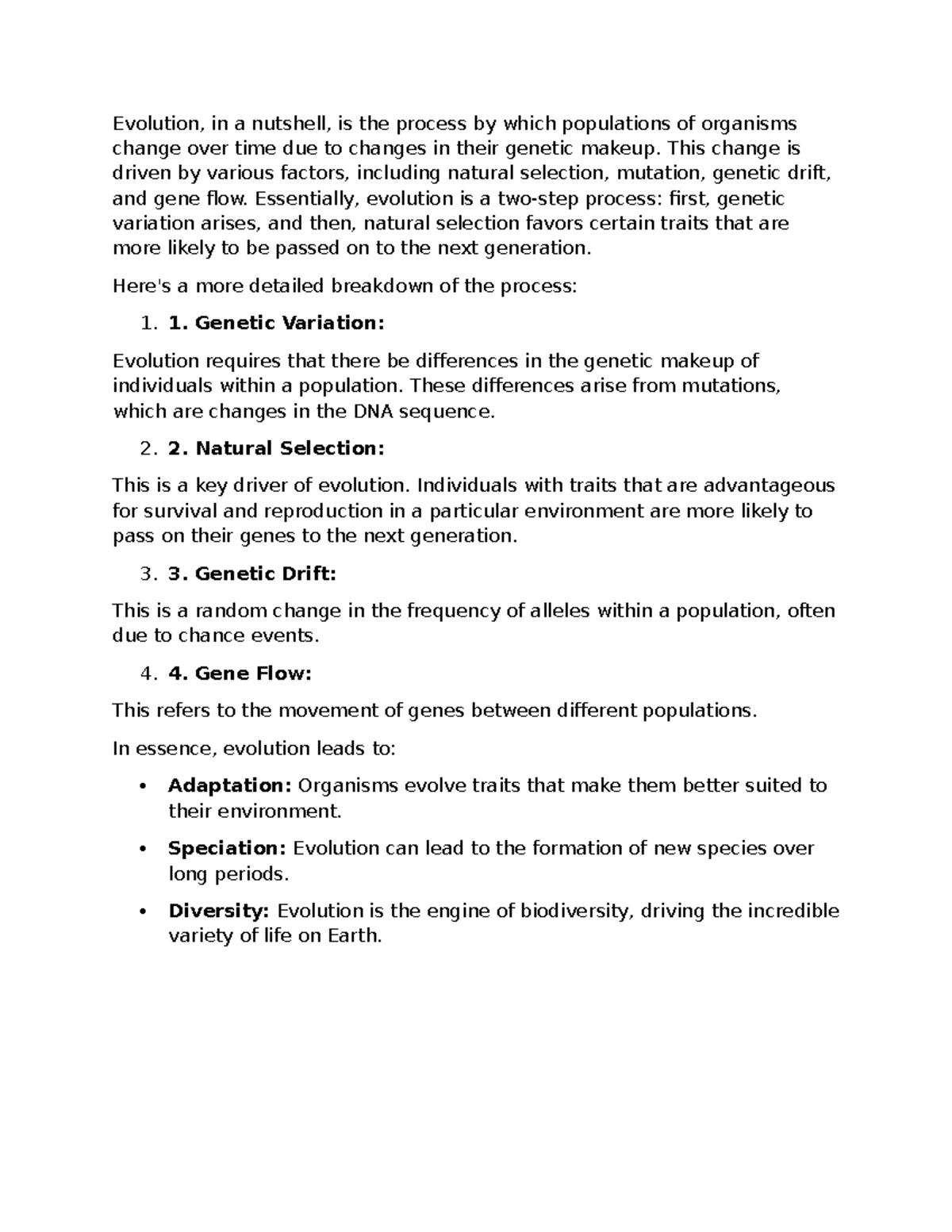 Evolutionary Processes: Key Mechanisms and Impacts - SFISLHKFSH/DJF ...