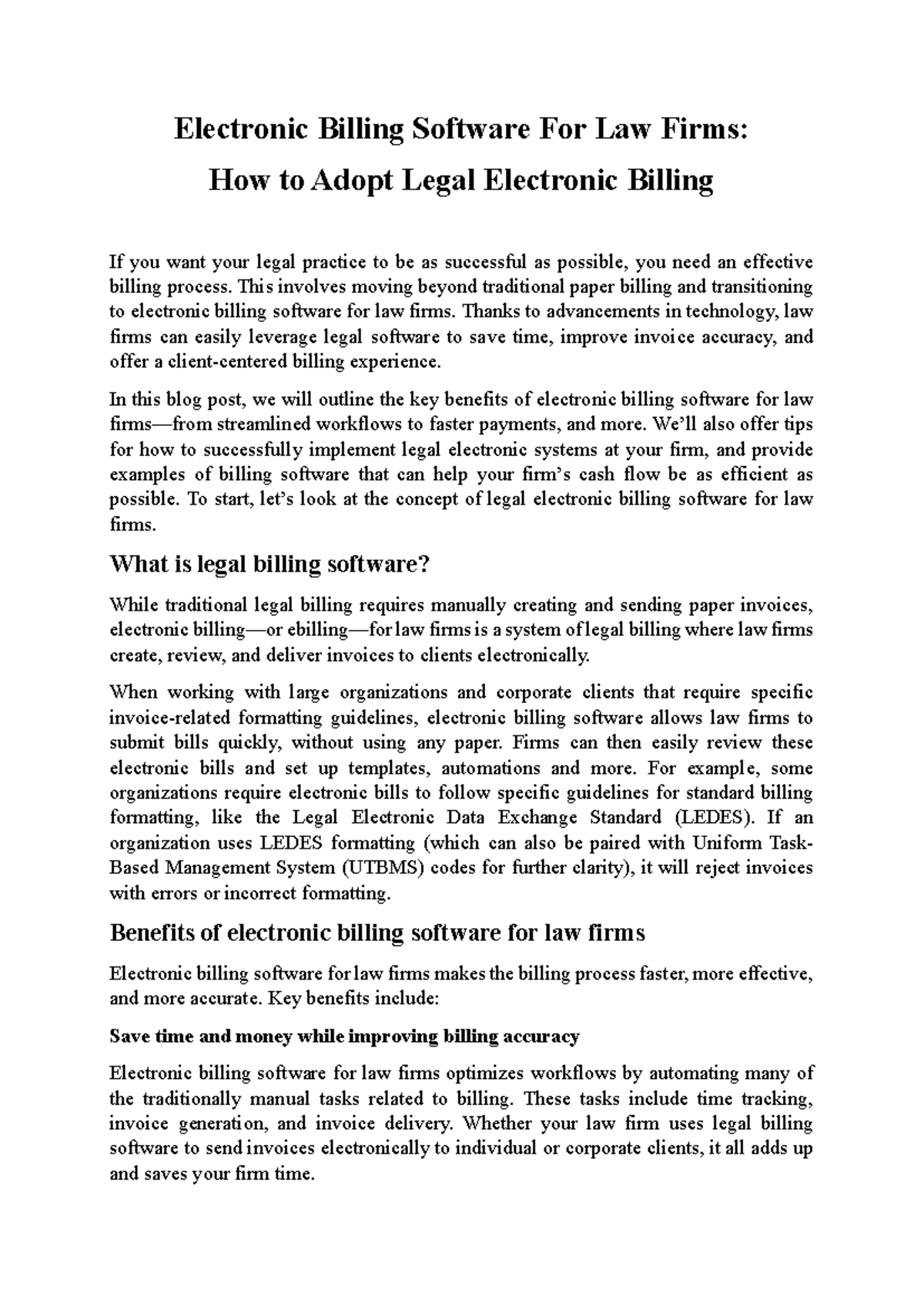 Case Study 5 - Electronic Billing Software For Law Firms - Electronic ...
