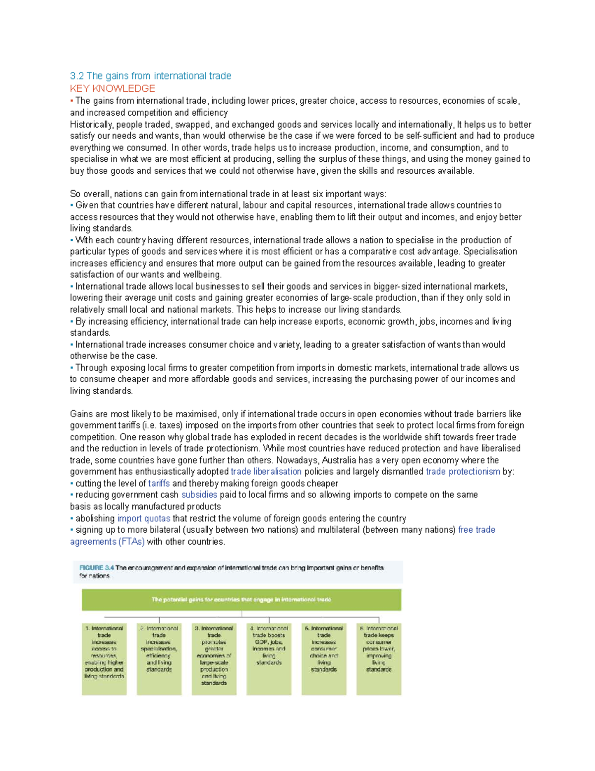 Economics Notes: International Trade Gains & Balance of Payments (Unit ...