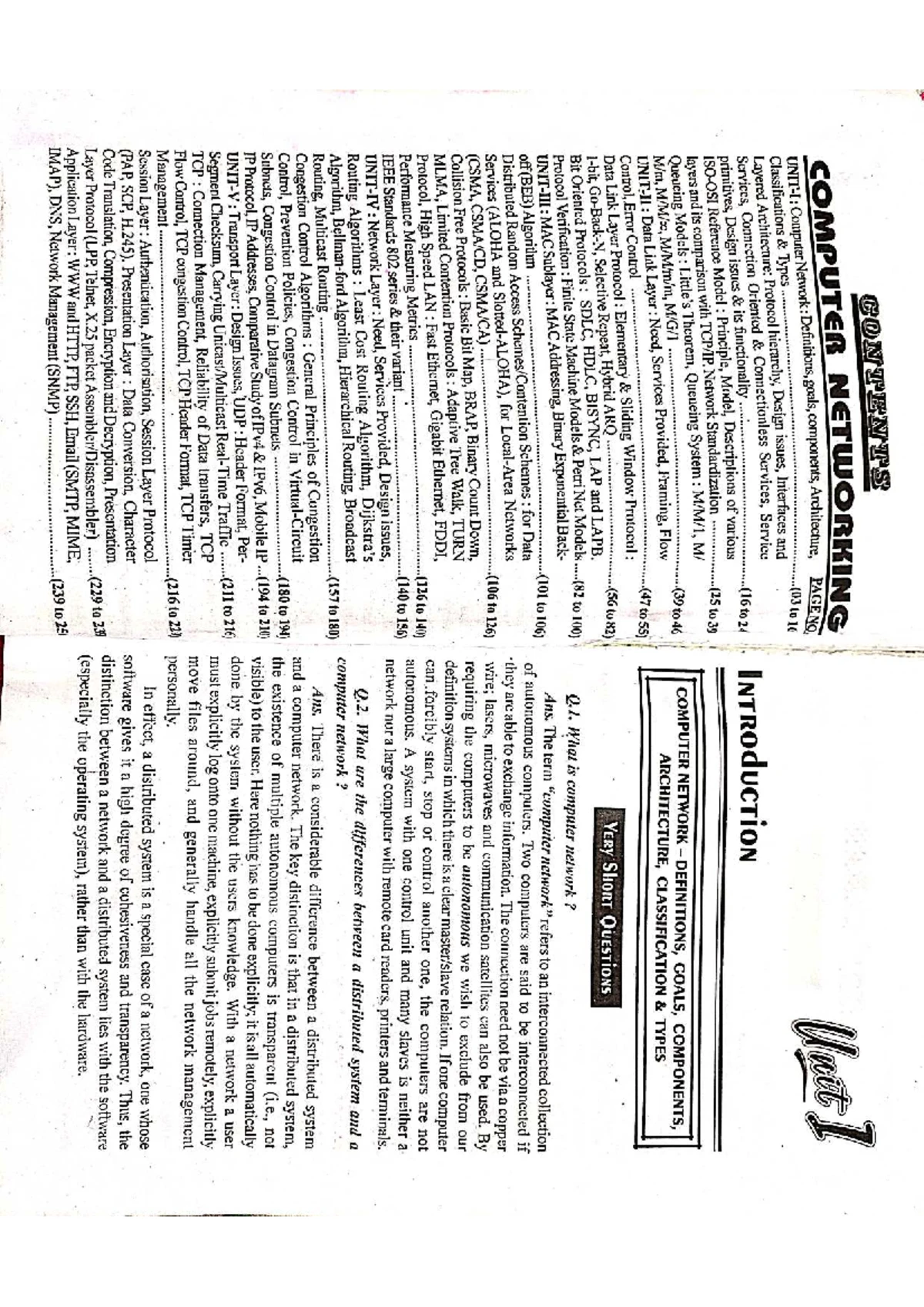 U-1 CN - Notes for Computer Networking - Definitions, Goals, Components ...