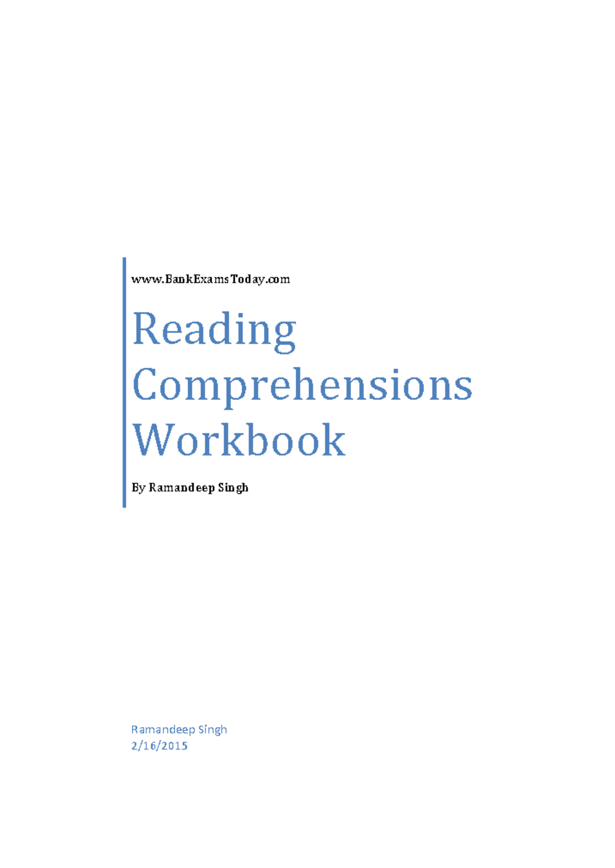 Reading Comprehension Workbook: Eng. Book - English Exercises and ...