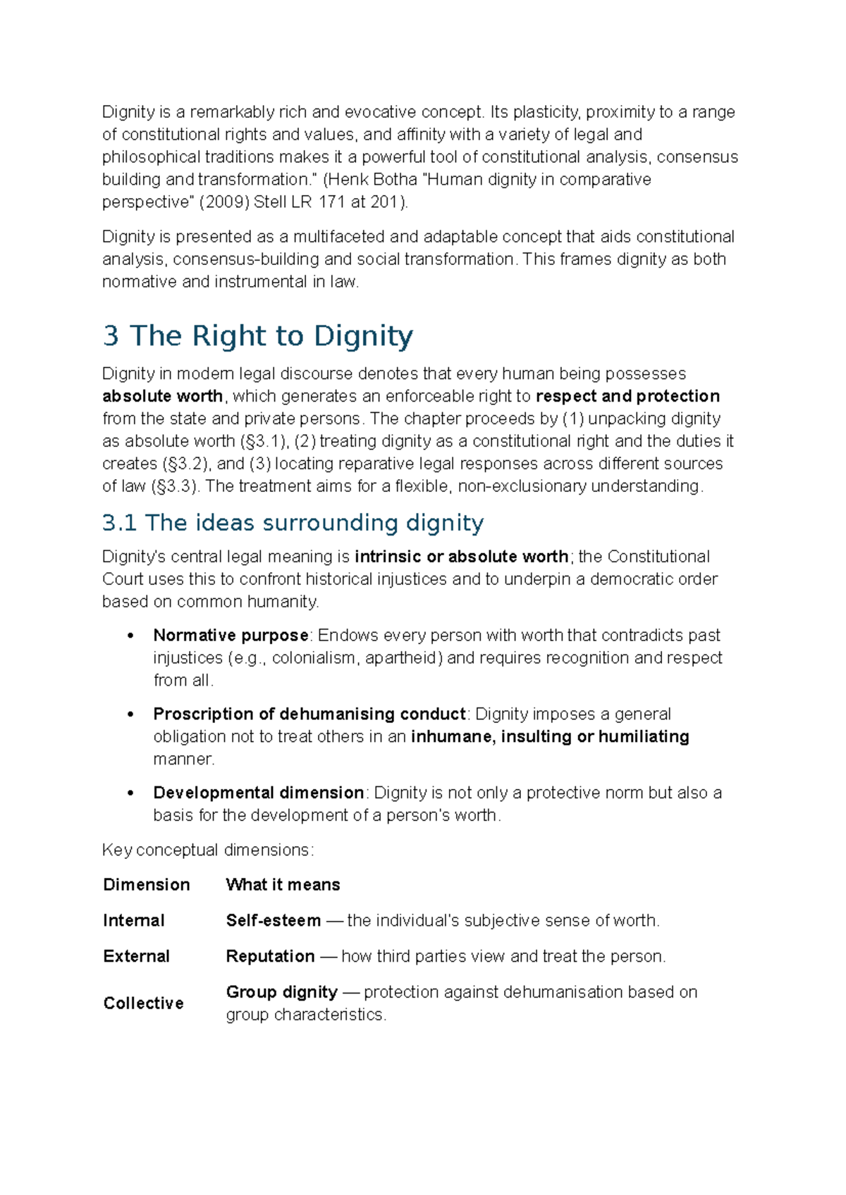 Chapter 3: Dignity - Class Notes on Constitutional Rights and Values ...