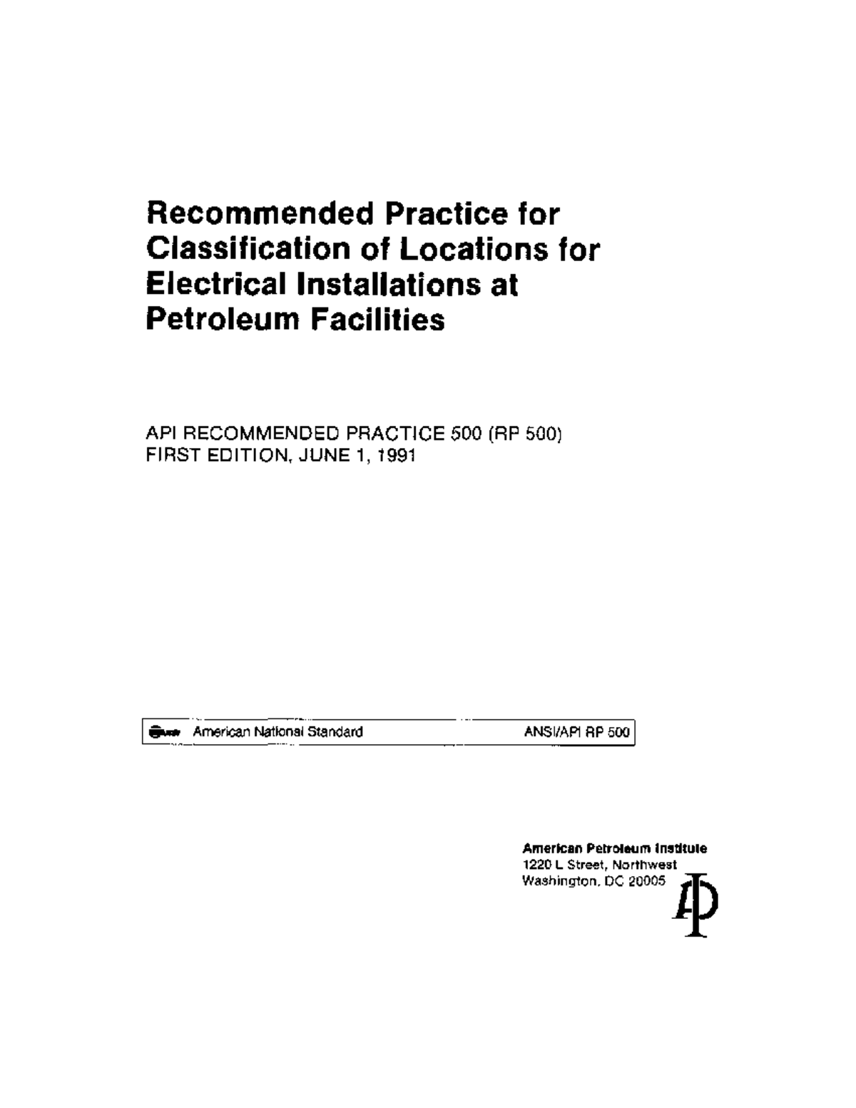 Recommended Practice for Classifying Electrical Installations at ...