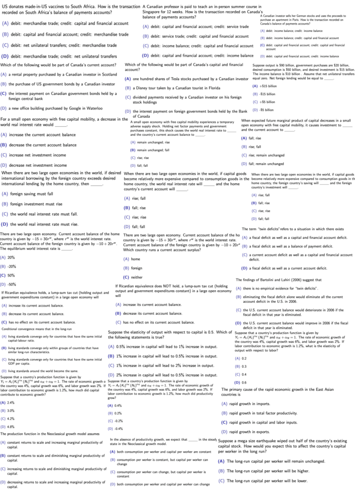 EC290 Midterm 2 Practice Questions Cheat Sheet - Studocu