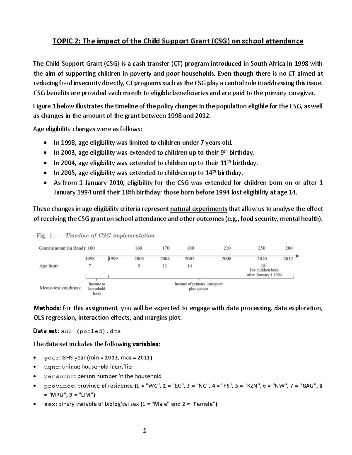 388 Assignment Topic 2: Impact of Child Support Grant on School ...