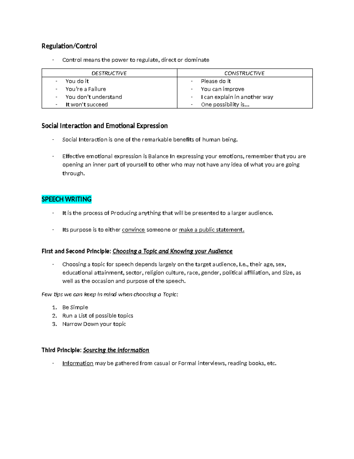 Oral Comm - Speech Writing and Delivery Principles Guide - Studocu