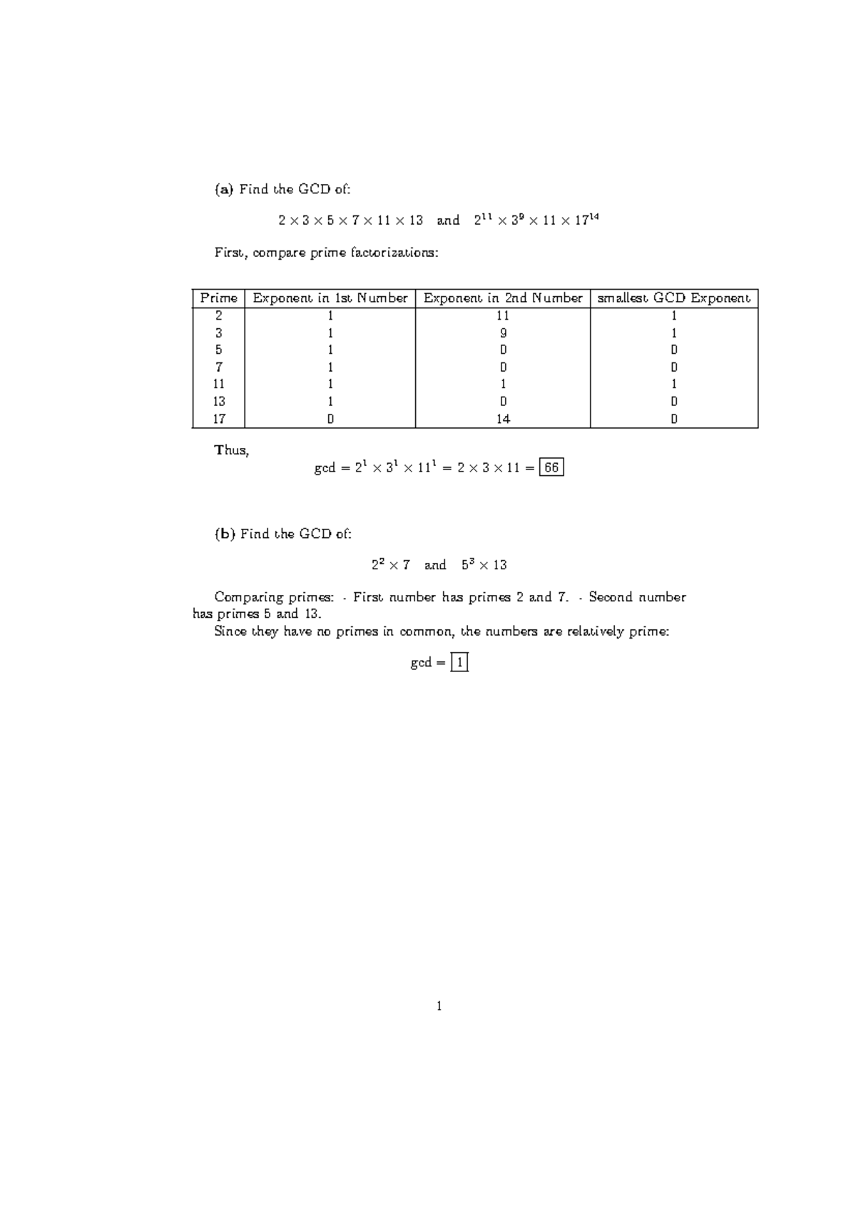 COMP232 Study-8: GCD Examples and Prime Factorization Analysis - Studocu