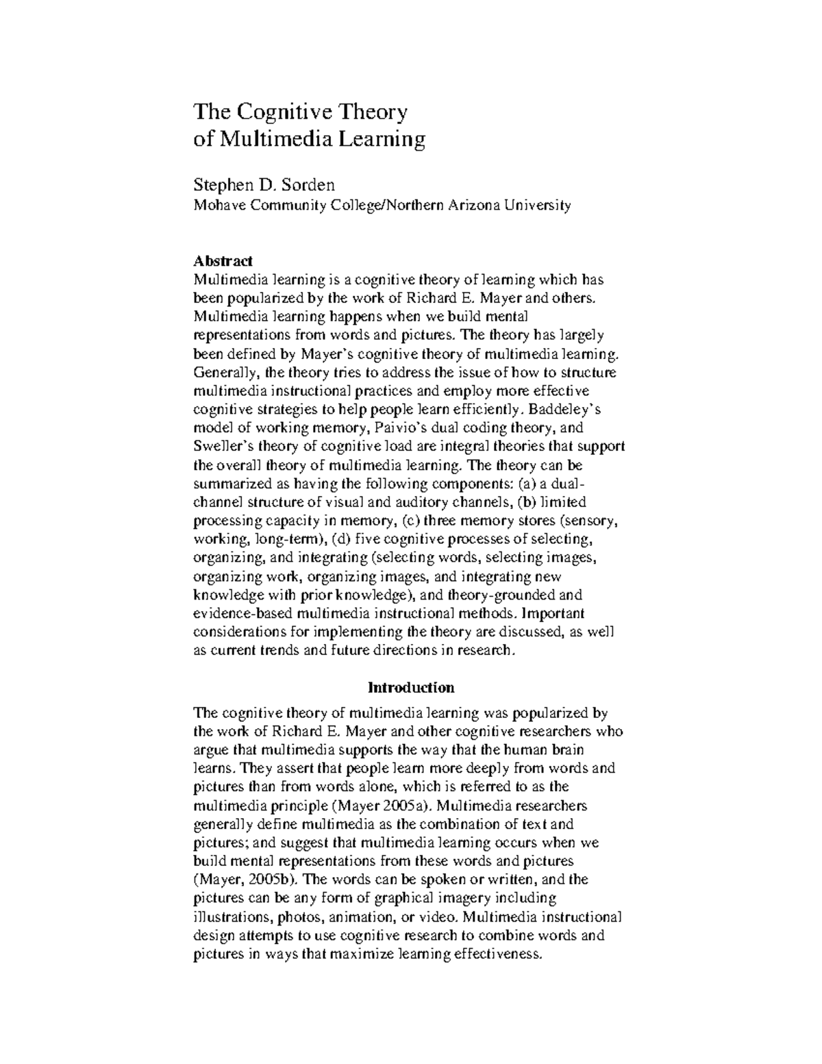 Cognitive Theory of Multimedia Learning (CTML) Overview and Insights ...