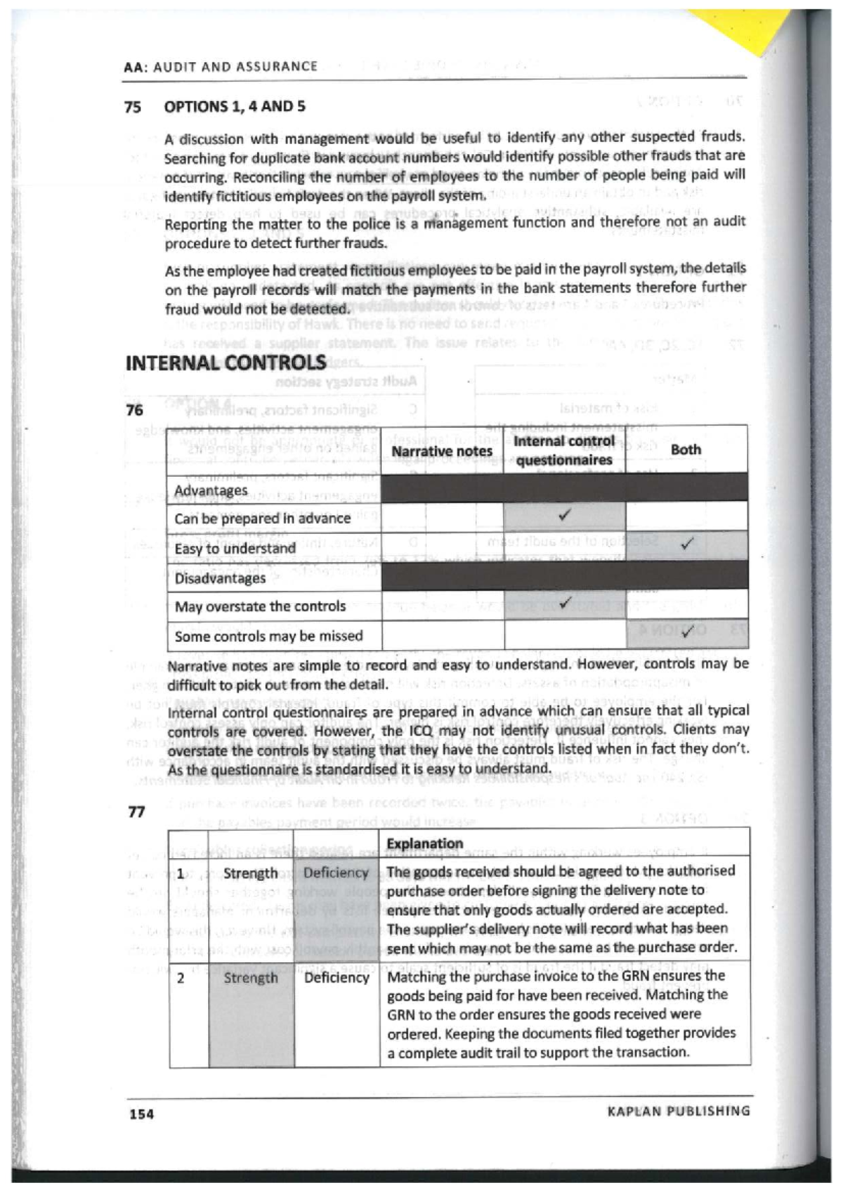 AA: AUDIT AND ASSURANCE - Internal Controls Discussion and Analysis ...
