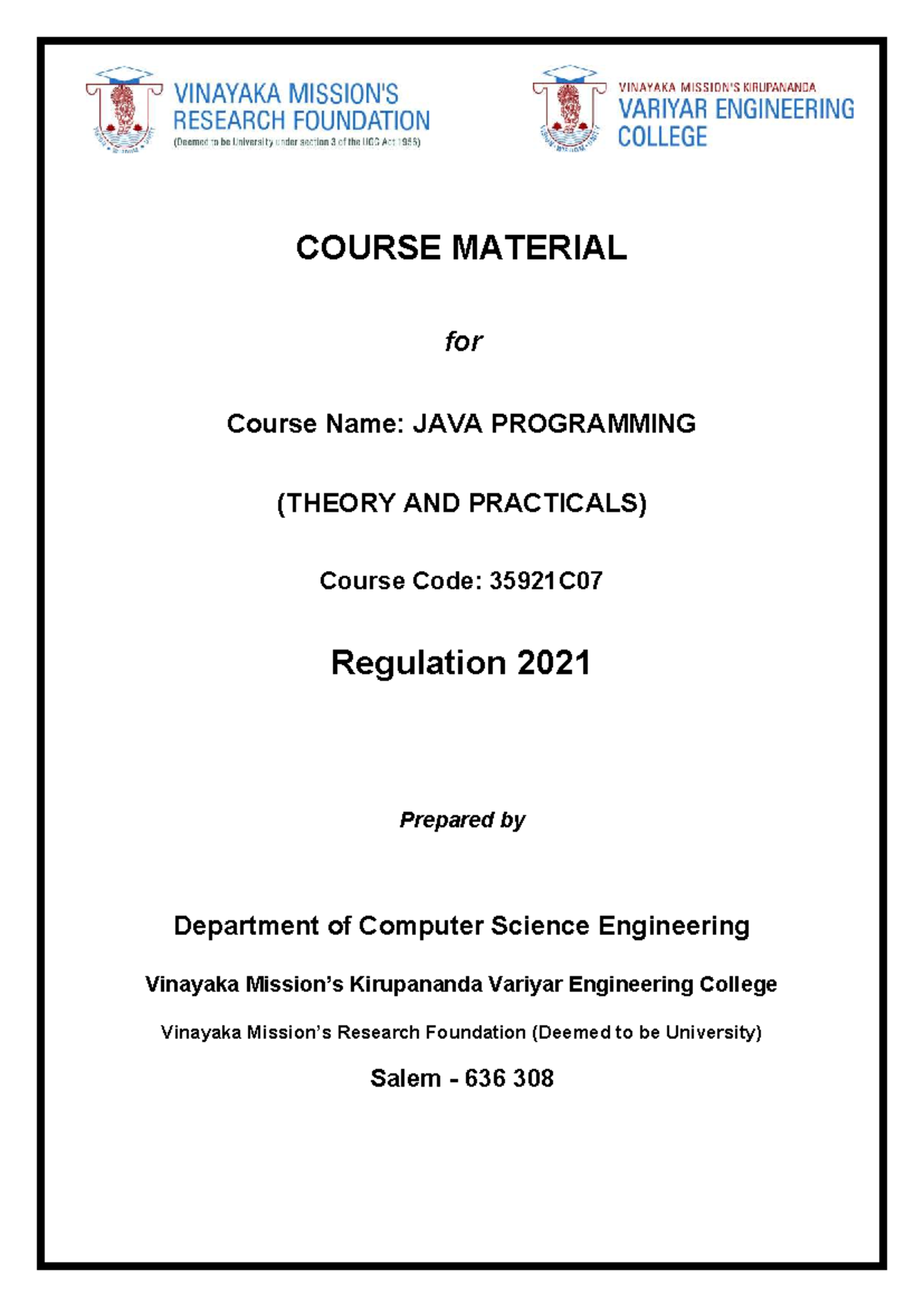 Unit 01: Basics of Java Programming (35921C07) - Theory & Practicals ...