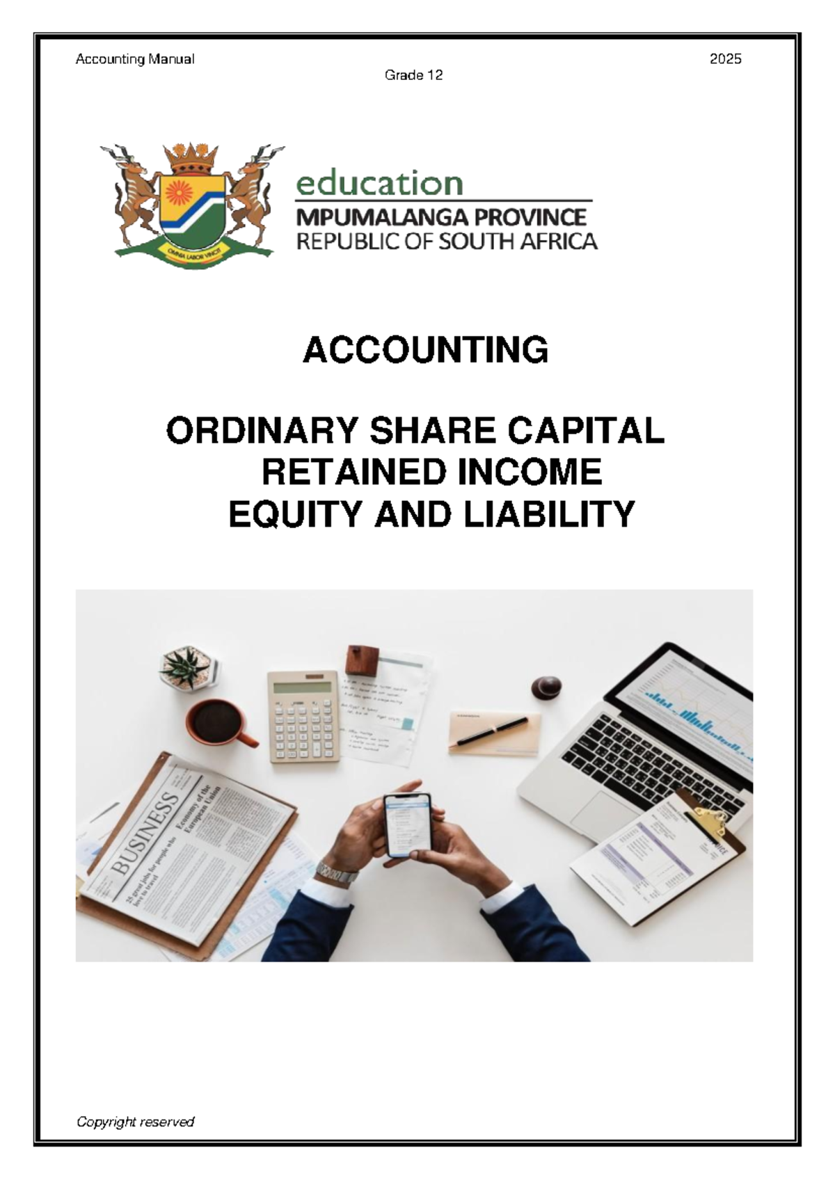 2025 Accounting Manual: Ordinary Share Capital & Retained Income - Studocu