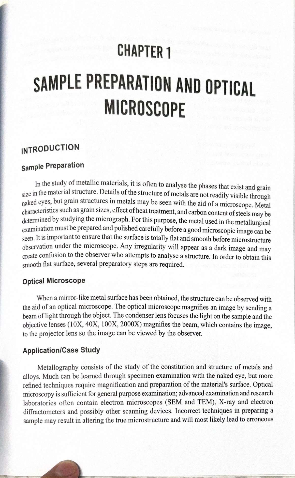 CHAPTER 1: Sample Preparation and Optical Microscope (Lab Kekuatan ...
